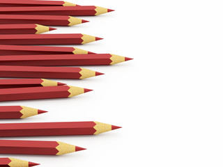 Red pencils concept