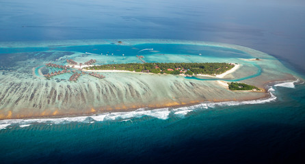 Full view of typical Maldivian island