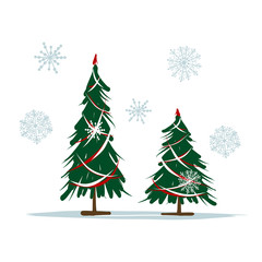 Big and small christmas trees for your design