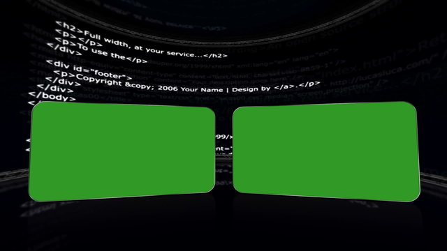 Two Green Screen Monitor in Html Room