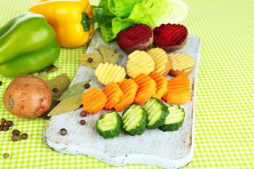 Beautiful sliced vegetables,