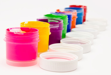 Gouache paint isolated on a white
