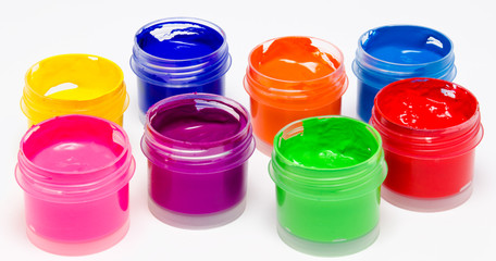 Gouache paint isolated on a white