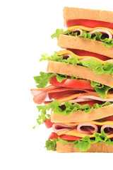 Big sandwich with fresh vegetables.