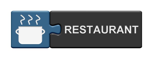 Puzzle-Button blau grau: Restaurant