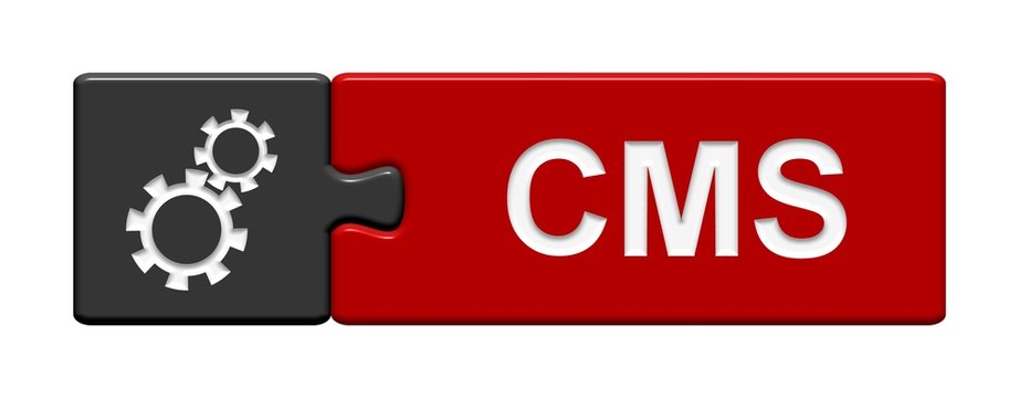 Puzzle-Button grau rot: CMS Content Management System