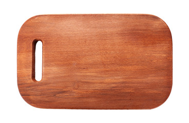 Brown cutting board isolated on white background