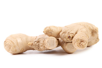 Close up of fresh ginger root.