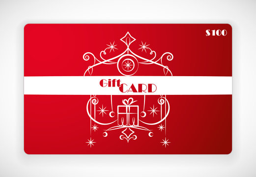 Red Gift Card With Ornament