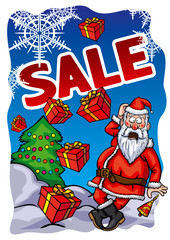 Christmas Sale banner with Santa Claus