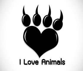 Animal foot print silhouettes