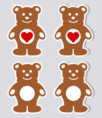 a sticker happy teddy plush with and without shadow © koft