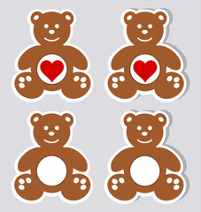 a sticker happy teddy plush with and without shadow