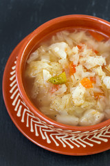 vegetable soup in bowl