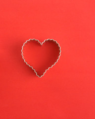 Heart shape on a red background