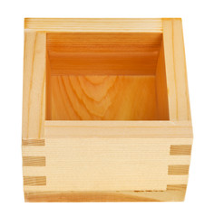 traditional wooden box masu with sake