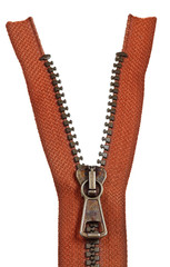 plastic orange zip fastener close up © vvoe