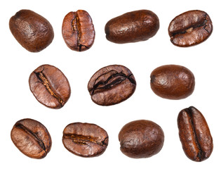 set of roasted coffee beans