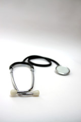 Doctor's stethoscope on a white background