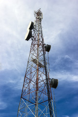 Electric post with sky