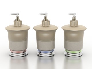 collection of various bottles for washing