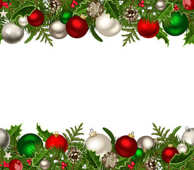 Fototapeta na wymiar Christmas horizontal seamless background. Vector illustration.