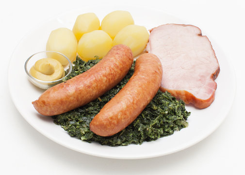 Gr&uuml;nkohl mit Mettenden und Kasseler