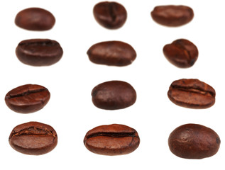 rows and lines from roasted coffee beans