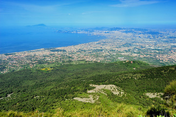 Naklejka premium view of Naples from Vesuvius