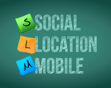 social location mobile illustration design
