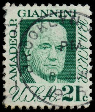USA - CIRCA 1965: A stamp printed in USA shows Amadeo P. Giannin