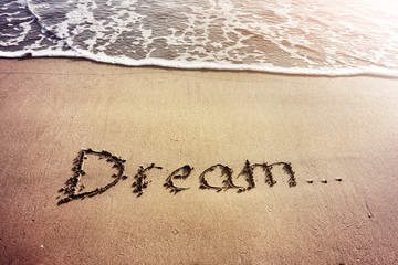 Dream title on the sand