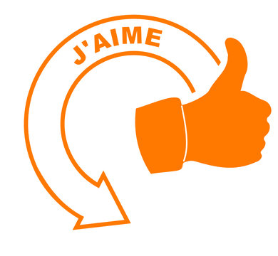 j'aime fl&egrave;che orange