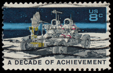 UNITED STATES - CIRCA 1969: A stamp printed in USA shows Neil Ar