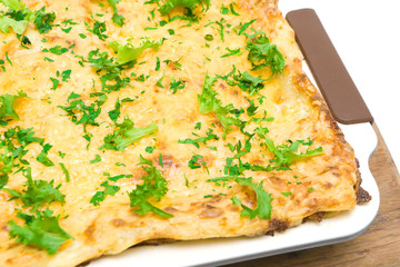lasagna with greens closeup