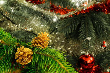 Obraz na płótnie Canvas close up christmas tree