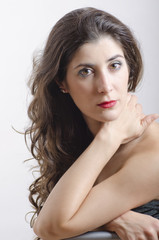 Naklejka premium Brunette beauty girl