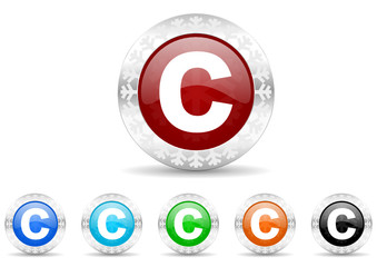 Obraz premium copyright icon vector set