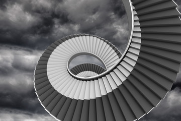 Fototapeta premium Winding staircase in the sky