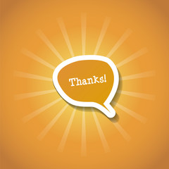 Postcard gratitude with the orange rays of the