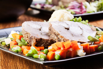 Pork roast with vegetable
