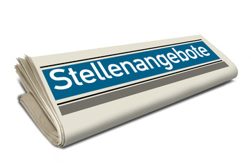 Zeitungsrolle mit Stellenangebote