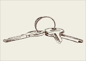Schlüssel Schlüsselbund Zeichnung Illustration
