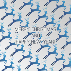 Christmas Card with Deers Pattern