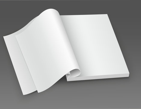 White blank open magazine.