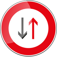 Achtung Gegenverkehr Verkehrszeichen Verkehrsschild