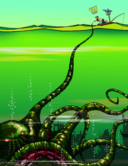 survivor and gigant octopus