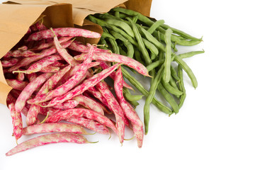 Fresh red and green beans