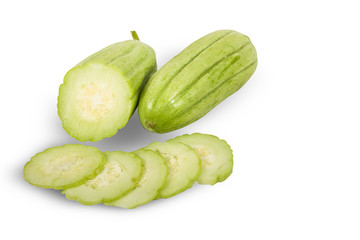 Sliced fresh cucumber.