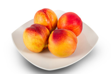 Plate of ripe nectarines